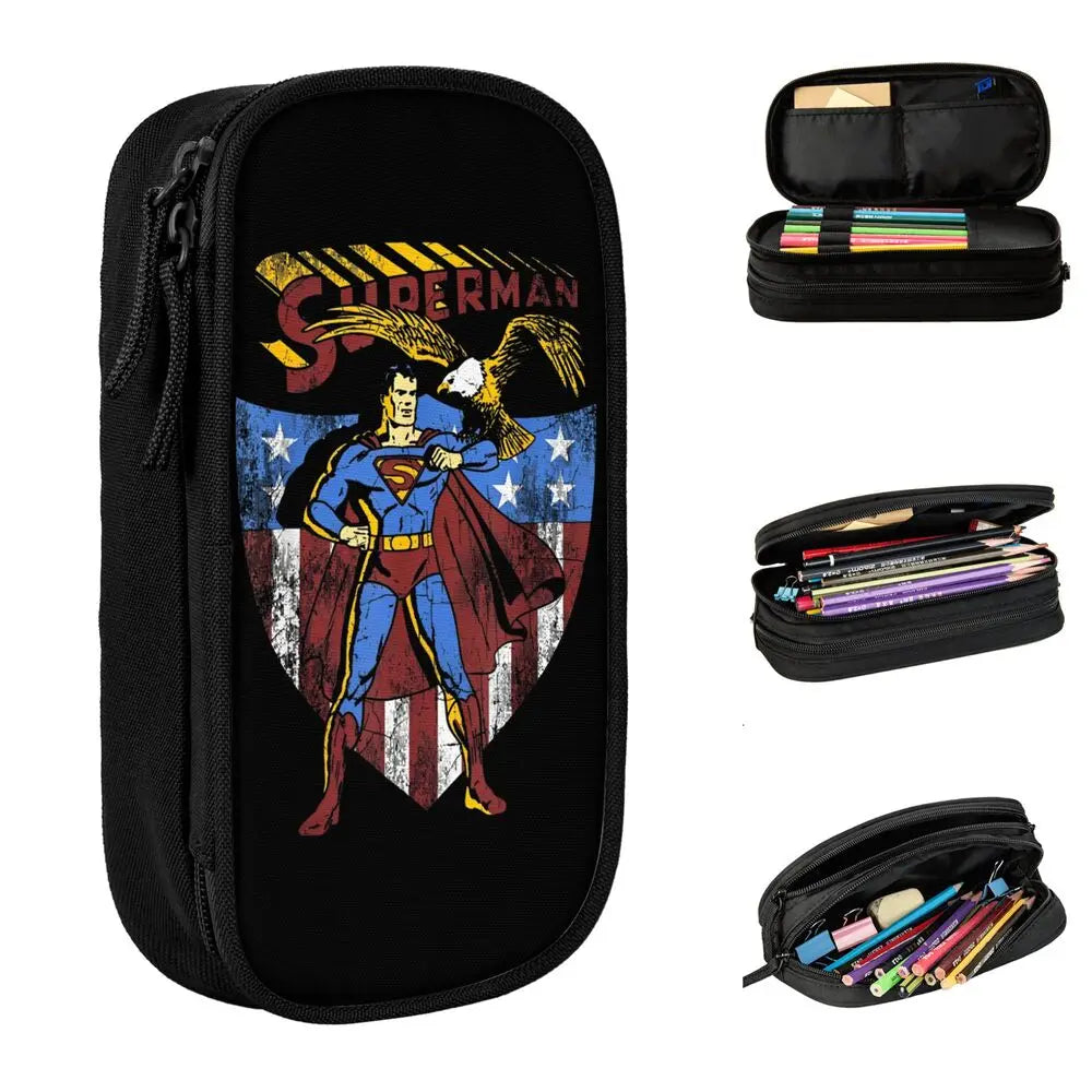 Unique Trousse Superman – Design Vintage Patriotique USA