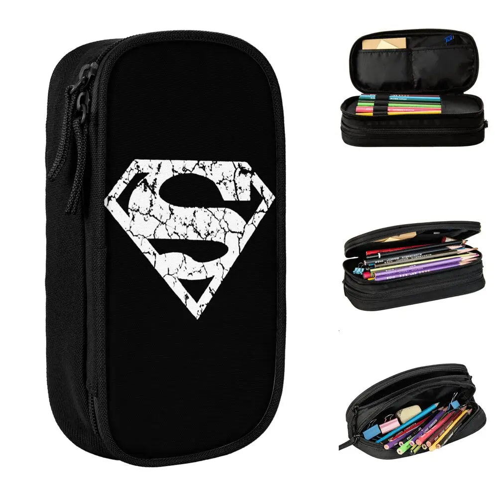 Unique Trousse Superman – Logo Blanc Effet Fissuré