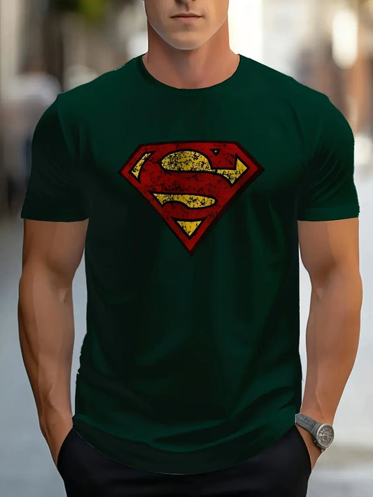 Vert Foncée / M T-Shirt Superman – Logo Vintage Usé