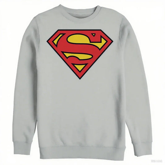 XXXL Pull Superman – Gris Logo Classique sans capuche