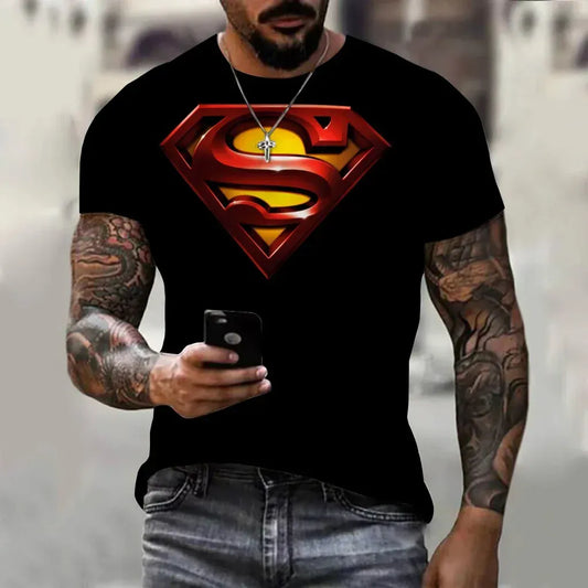 Noir Logo mat / 4XL T-Shirt Superman – Logo Métal Rouge & Or